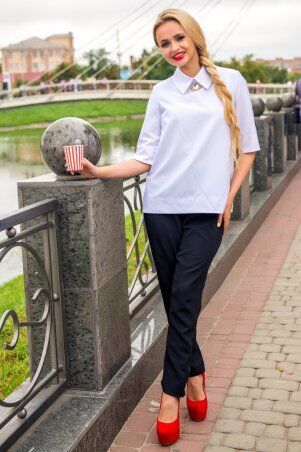 First Land Fashion: Блузка Клементина белая БК 3302 - фото 1
