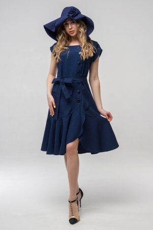 First Land Fashion: Платье Джастин темно-синее ППД 2161 - фото 1