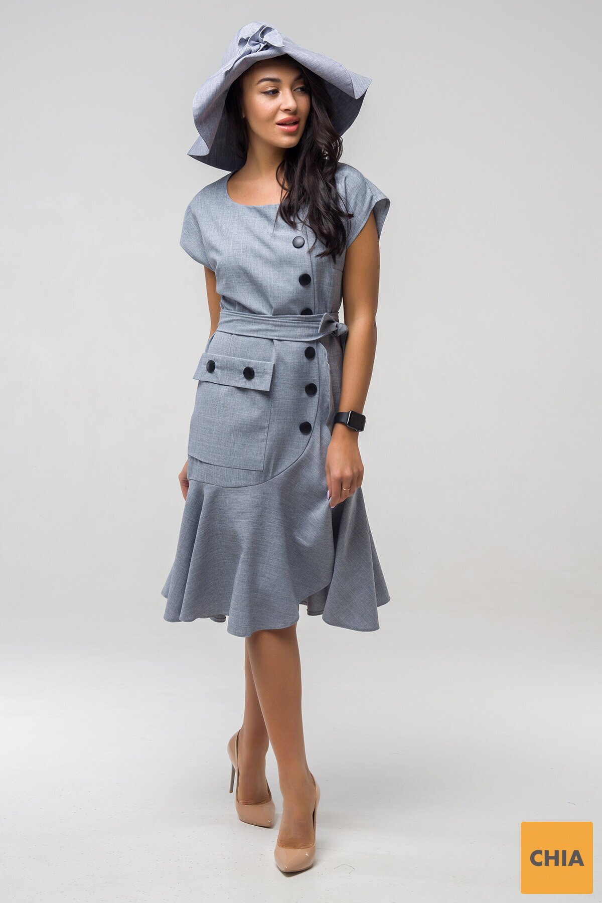 Платье Джастин светло-серое