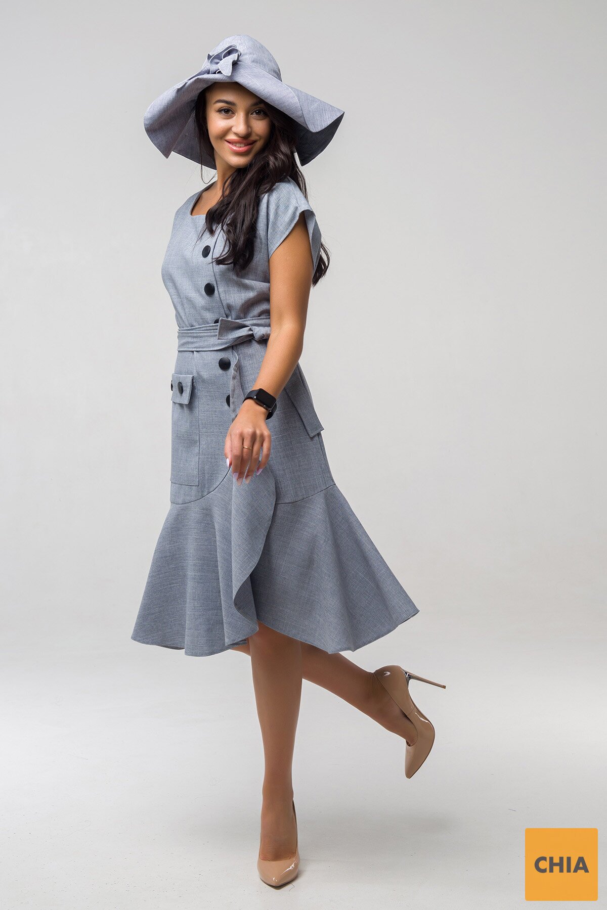 Платье Джастин светло-серое