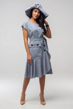 First Land Fashion: Платье Джастин светло-серое ППД 2162 - фото 1