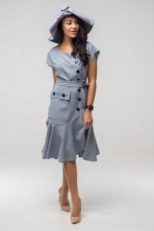 First Land Fashion: Платье Джастин светло-серое ППД 2162 - фото 2