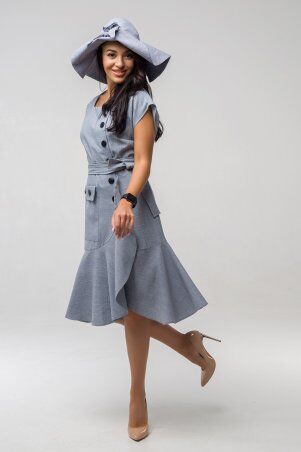 First Land Fashion: Платье Джастин светло-серое ППД 2162 - фото 4