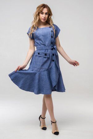 First Land Fashion: Платье Джастин синее(джинс) ППД 2163 - фото 1