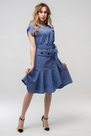 First Land Fashion: Платье Джастин синее(джинс) ППД 2163 - фото 2