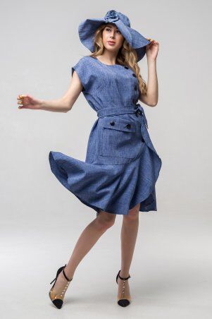 First Land Fashion: Платье Джастин синее(джинс) ППД 2163 - фото 4