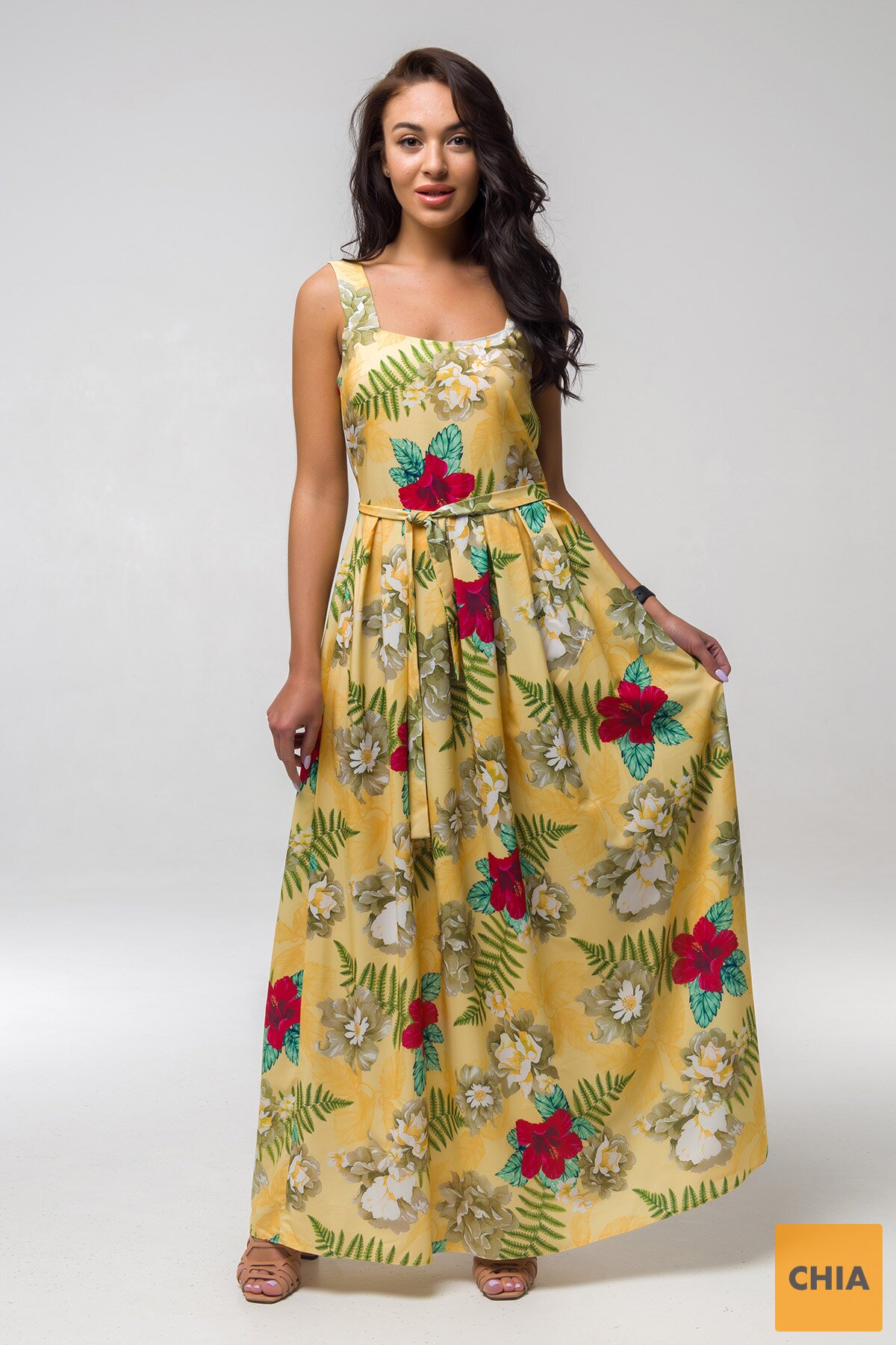 Платье Магнолия желтое