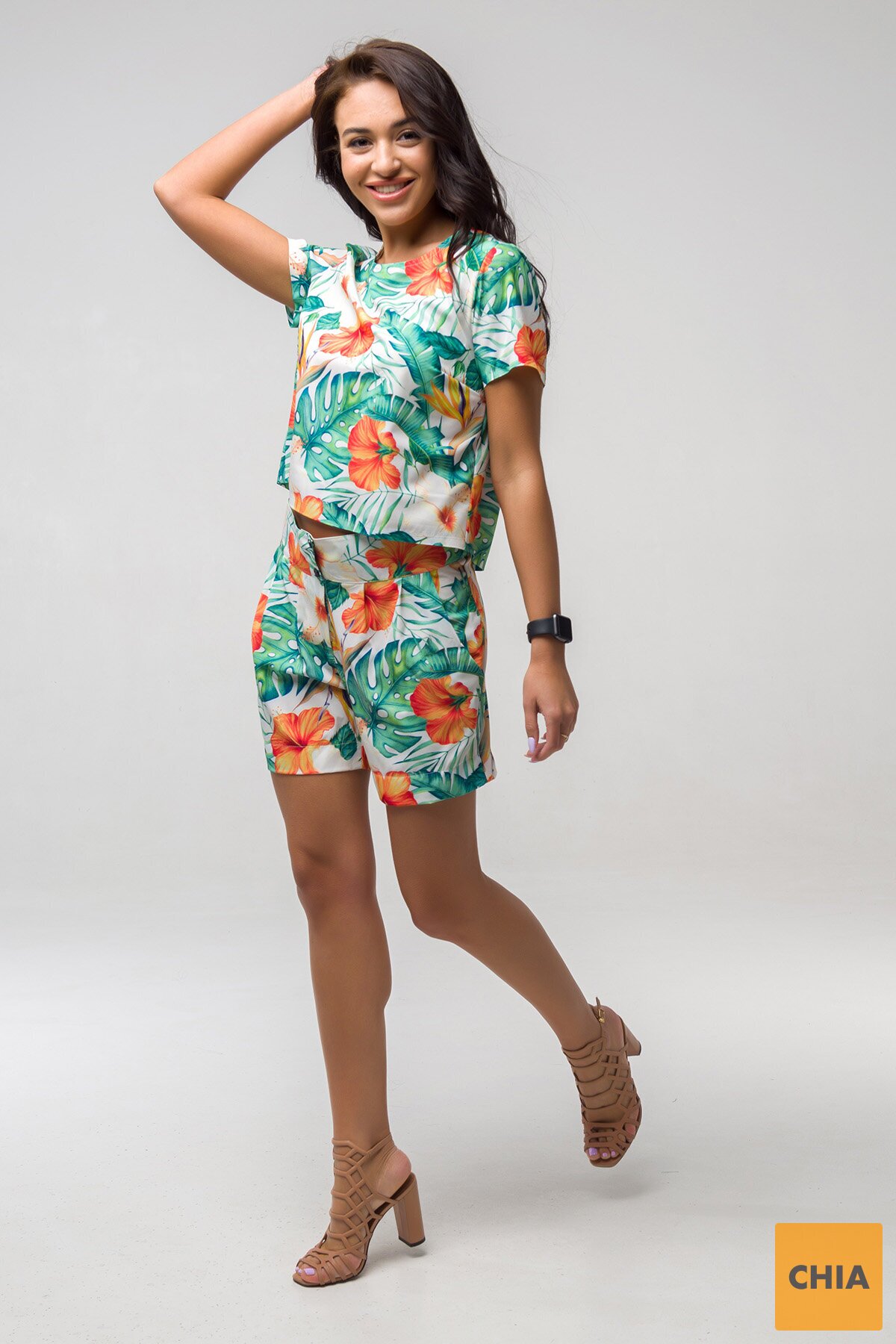 Костюм Сафари белый папоротник(софт)