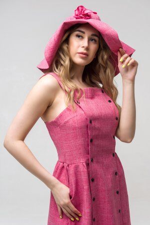 First Land Fashion: Шляпка лен розовая ПШ 2306 - фото 3