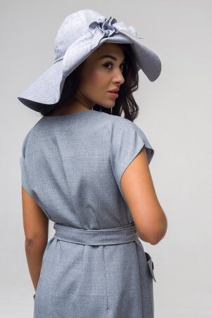 First Land Fashion: Шляпка лен серая ПШ 2300 - фото 1