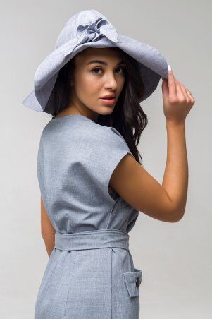 First Land Fashion: Шляпка лен серая ПШ 2300 - фото 3