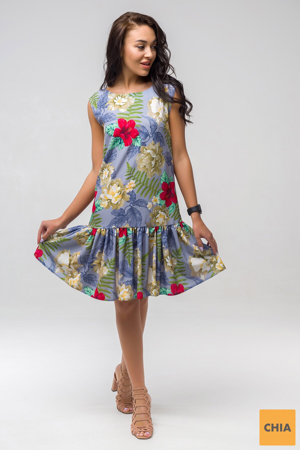 Платье Эллочка голубое