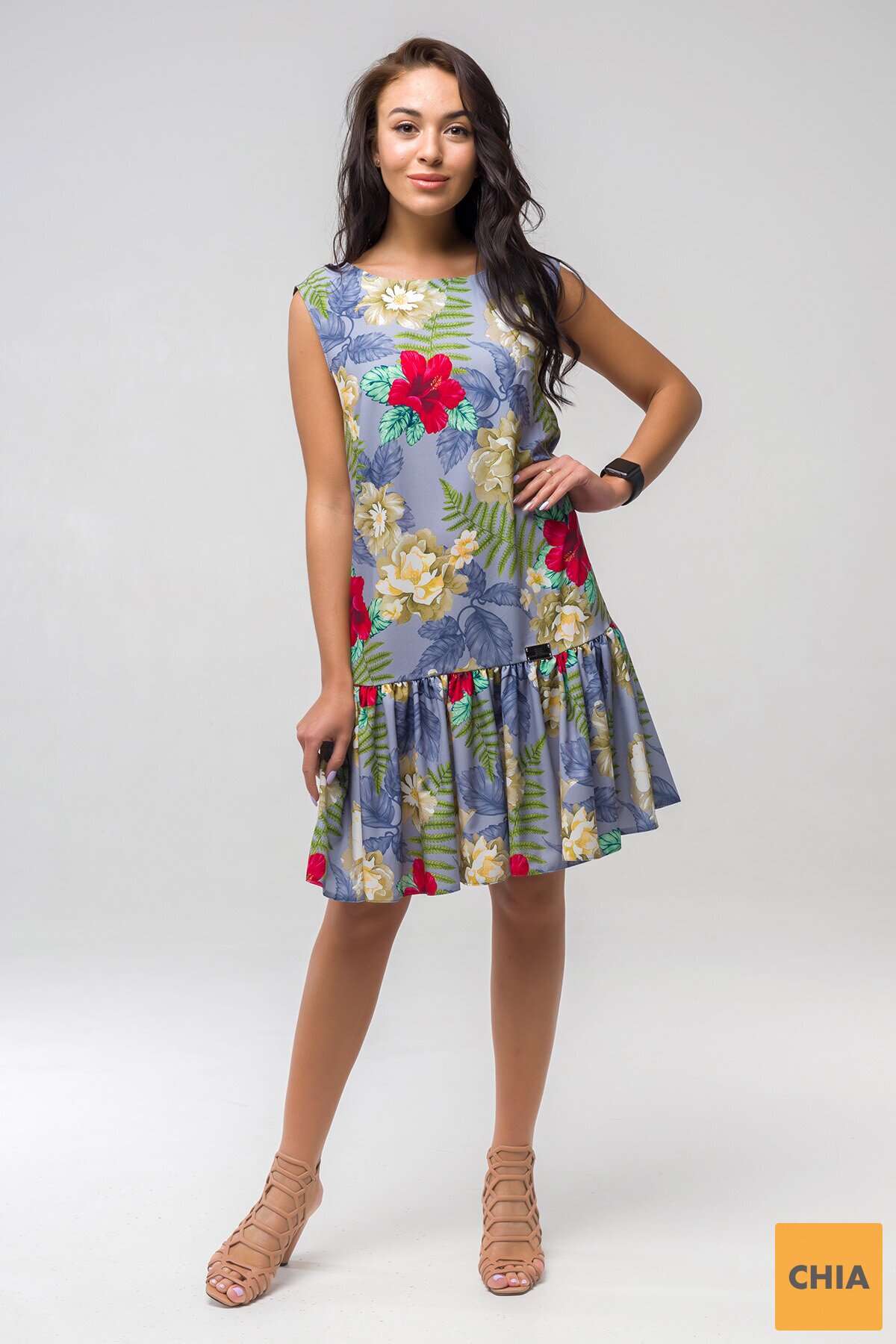 Платье Эллочка голубое