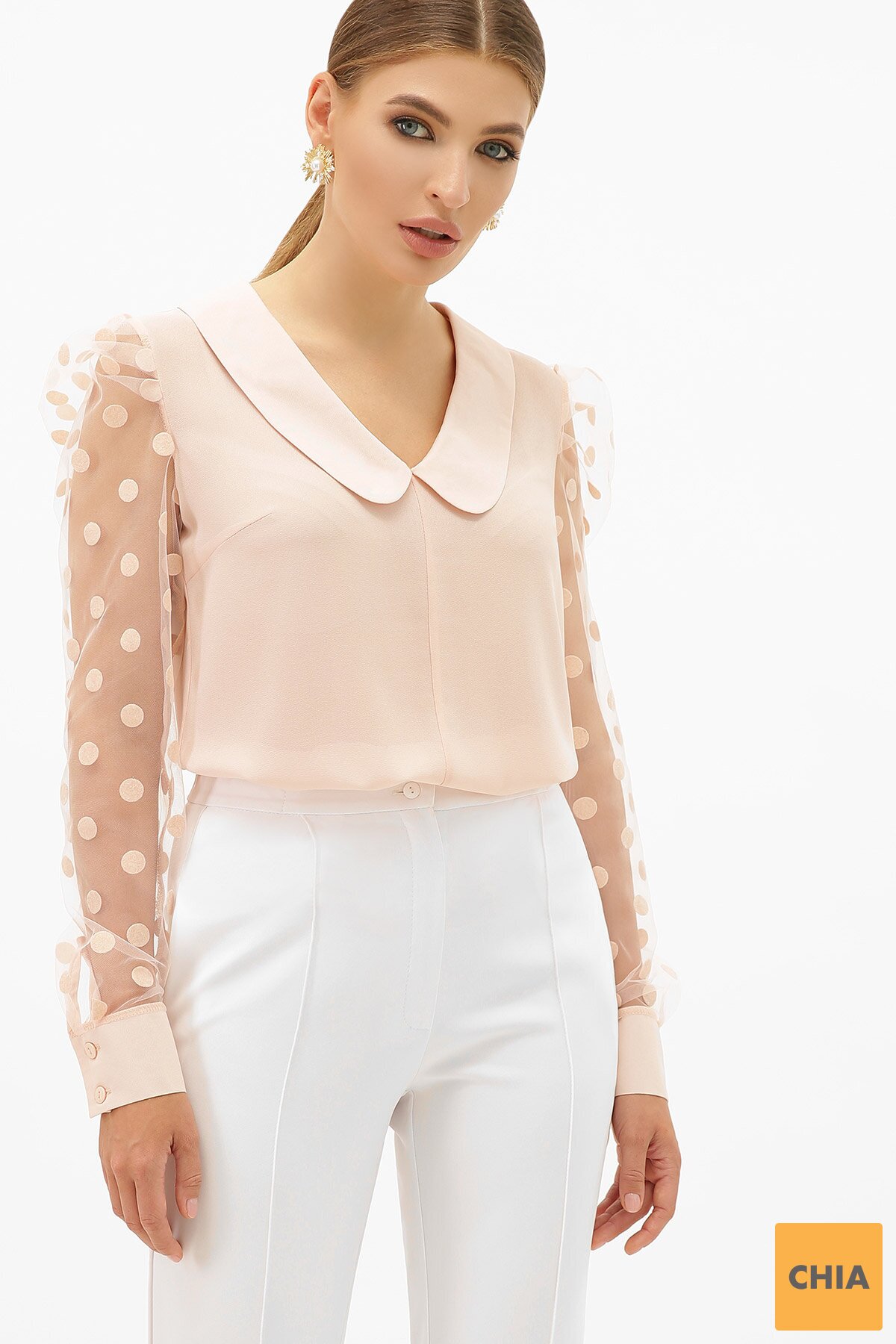 Блуза Сесиль д/р персик