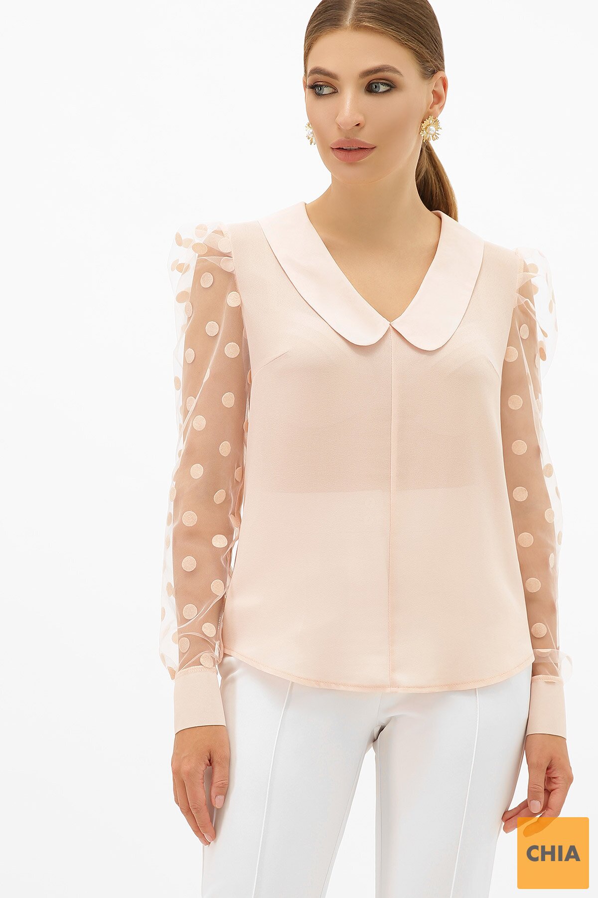 Блуза Сесиль д/р персик