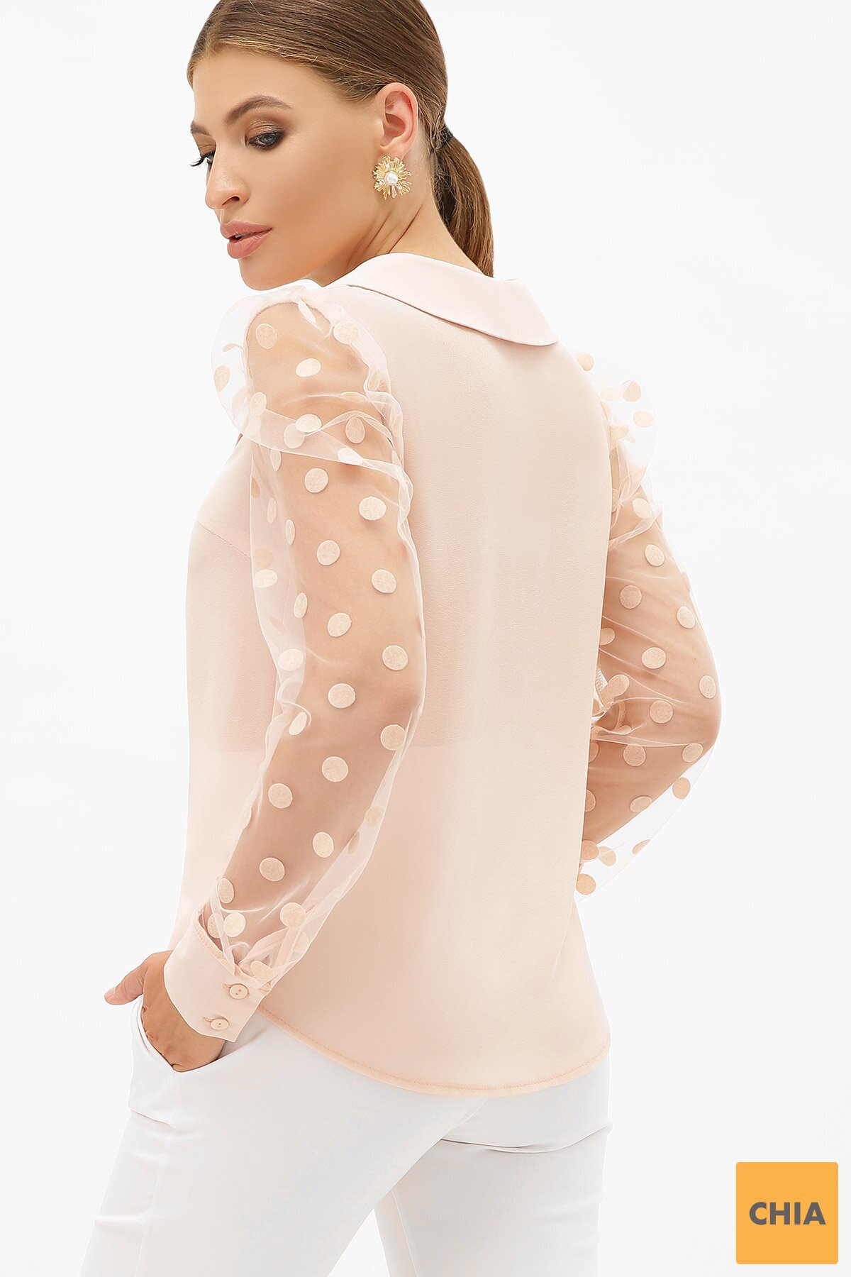 Блуза Сесиль д/р персик