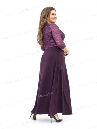 Ninele Style: Кружевное гипюровое вечернее женское платье фиолетовое 256-2 - фото 2