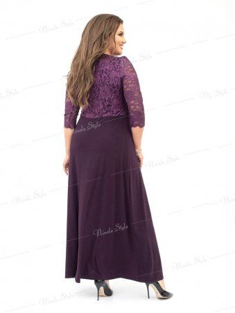 Ninele Style: Кружевное гипюровое вечернее женское платье фиолетовое 256-2 - фото 3