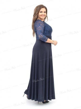 Ninele Style: Кружевное гипюровое вечернее женское платье синее 256-4 - фото 2