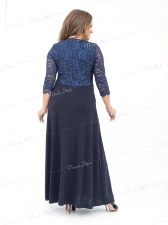 Ninele Style: Кружевное гипюровое вечернее женское платье синее 256-4 - фото 3