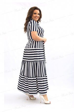 Ninele Style: Легкое элегантное платье-халат женское в бело-черную полоску 357-1 - фото 2
