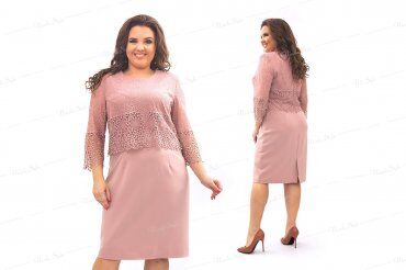Ninele Style: Гипюровое вечернее женское платье розового цвета 350-1 - фото 4