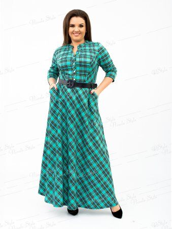 Ninele Style: Повседневное длинное зеленое женское платье 107-2 - фото 1