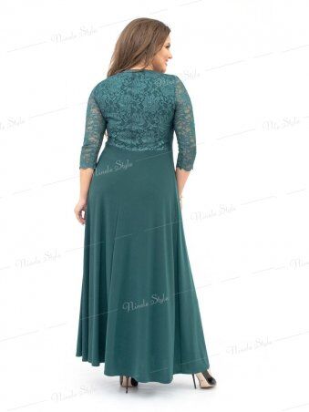 Ninele Style: Кружевное гипюровое вечернее женское платье - зеленое 256 - фото 3