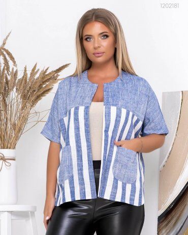 Жакет В Полоску Хеврон