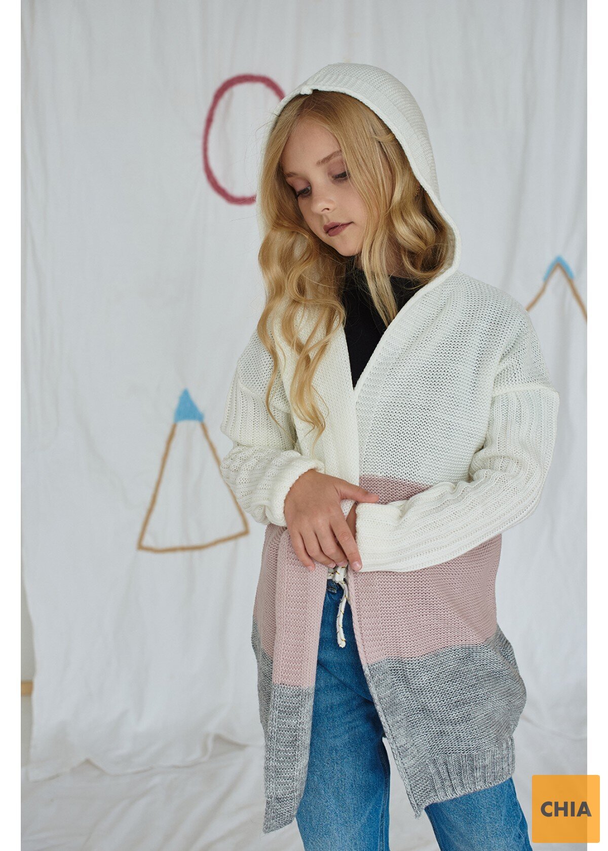 Кардиган Карлита, пудровый/серый