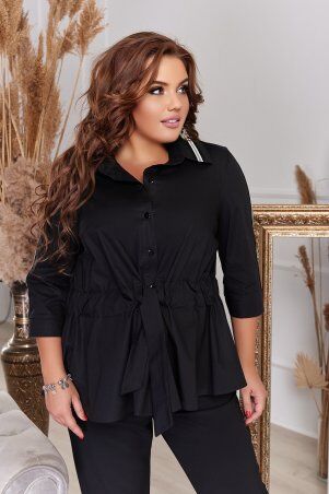 Блузка с контрастным лампасом батал