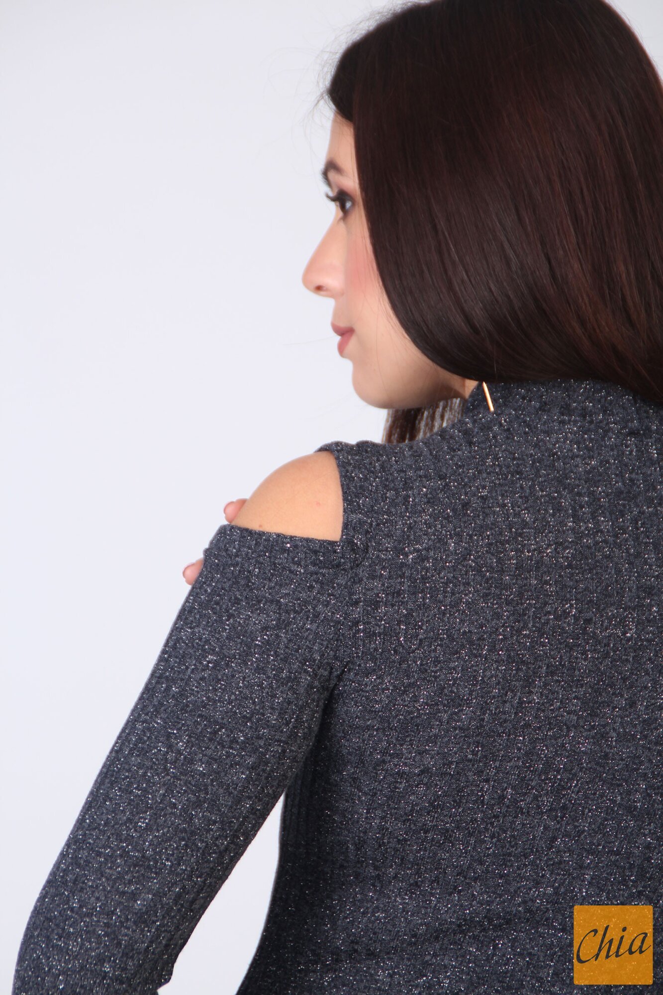 Облегающее платье с нитью люрекса