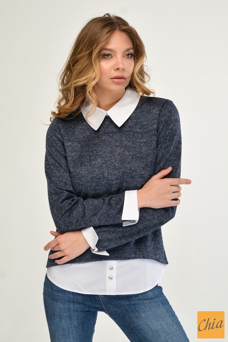 Универсальная кофта с имитацией рубашки