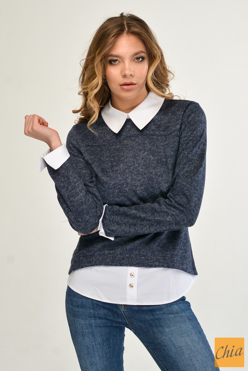 Универсальная кофта с имитацией рубашки