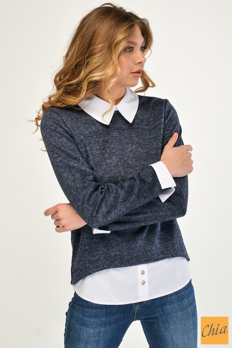 Универсальная кофта с имитацией рубашки