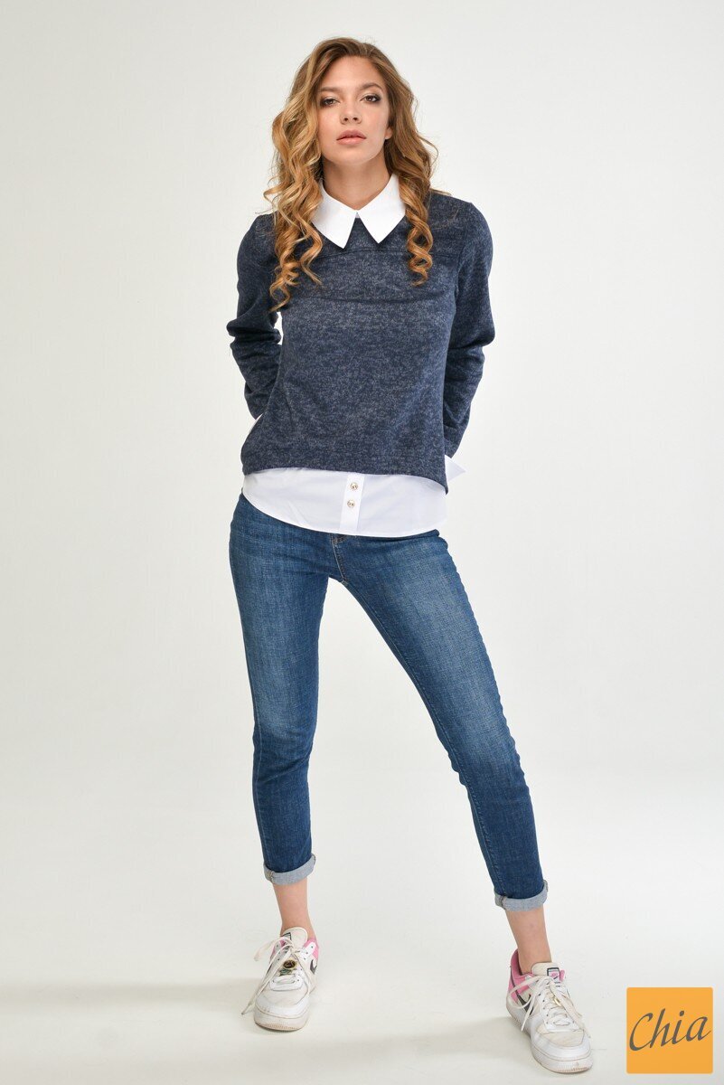 Универсальная кофта с имитацией рубашки