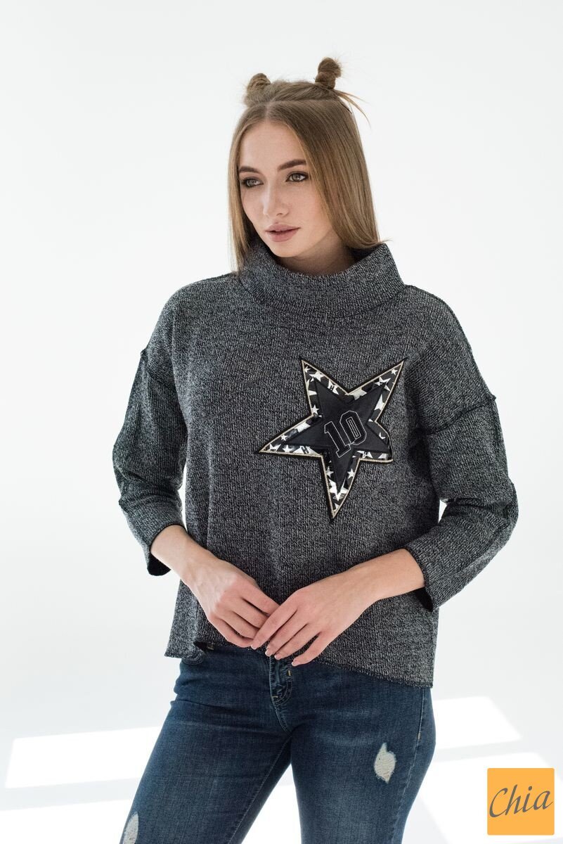 Свитшот свободного кроя с рукавами 3/4