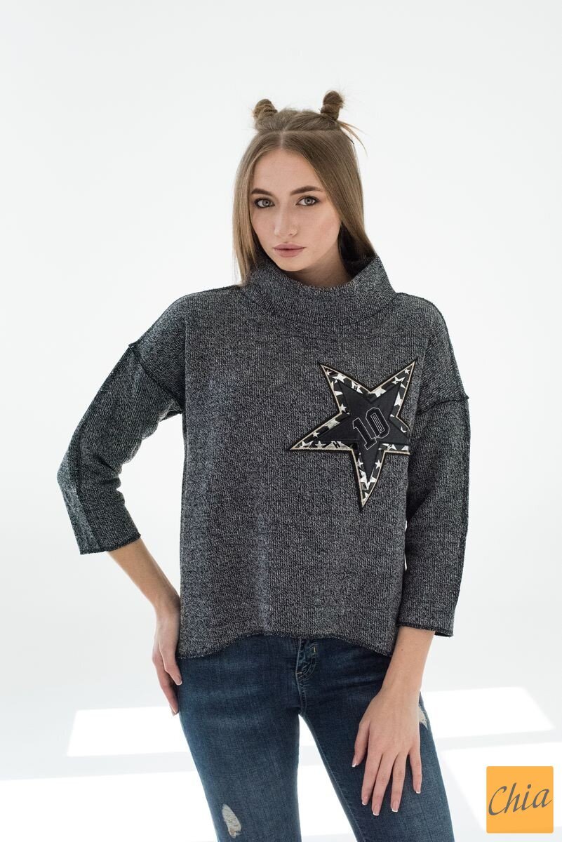 Свитшот свободного кроя с рукавами 3/4