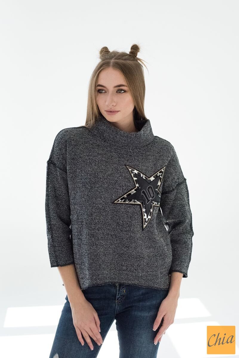 Свитшот свободного кроя с рукавами 3/4