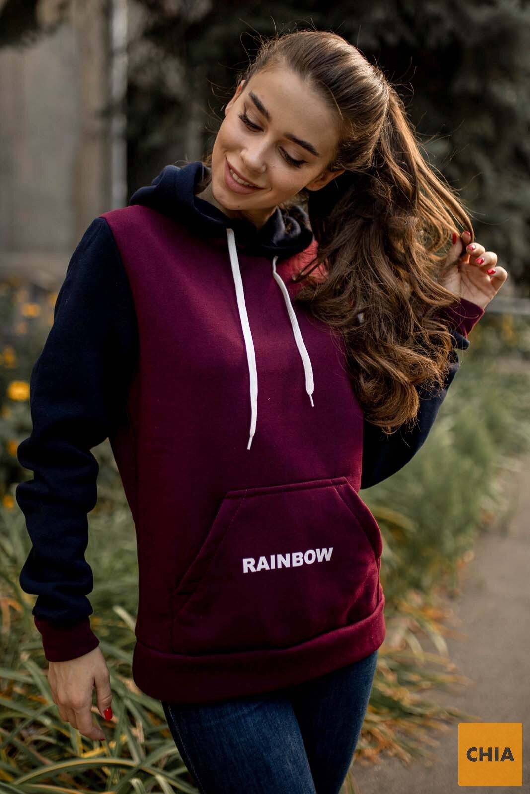 Худи со вставками на рукавах