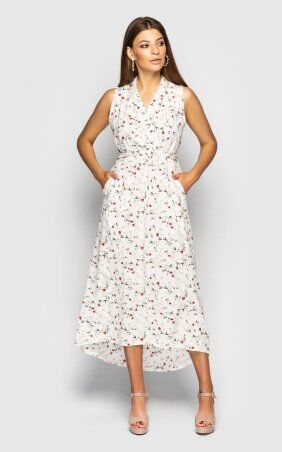 Santali: Платье с V-образным вырезом(белое) 4134-1 - фото 1