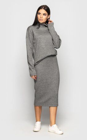Santali: Теплый костюм с юбкой (серый) 4043 - фото 4