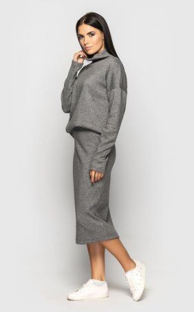 Santali: Теплый костюм с юбкой (серый) 4043 - фото 5