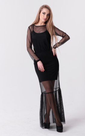 Santali: Потрясающее длинное платье (черное) 3522 - фото 4