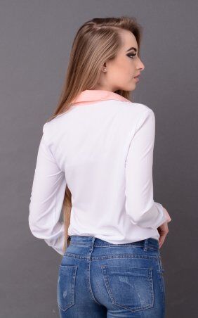 Santali: Модная короткая блузка (белая-мята) 3615 - фото 3