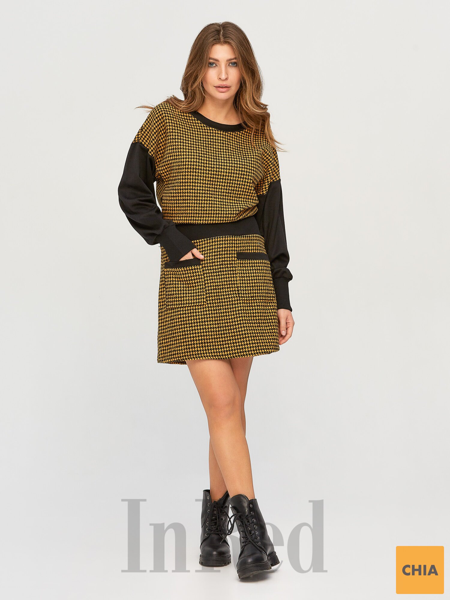 Платье "VIOLET" горчица