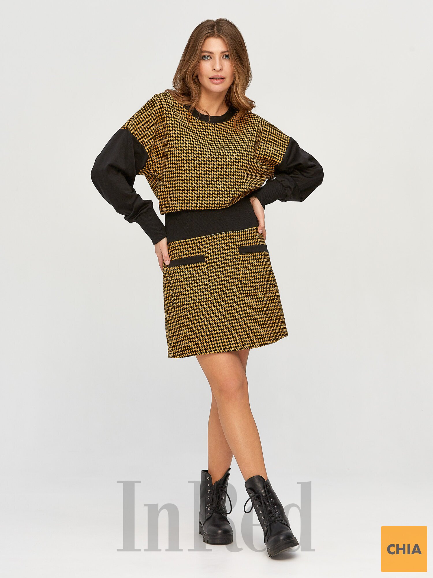 Платье "VIOLET" горчица