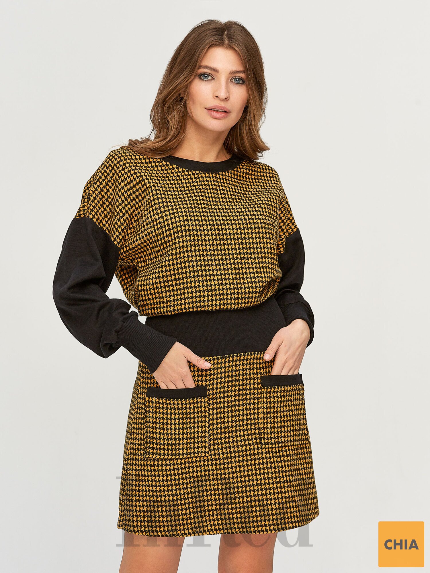 Платье "VIOLET" горчица