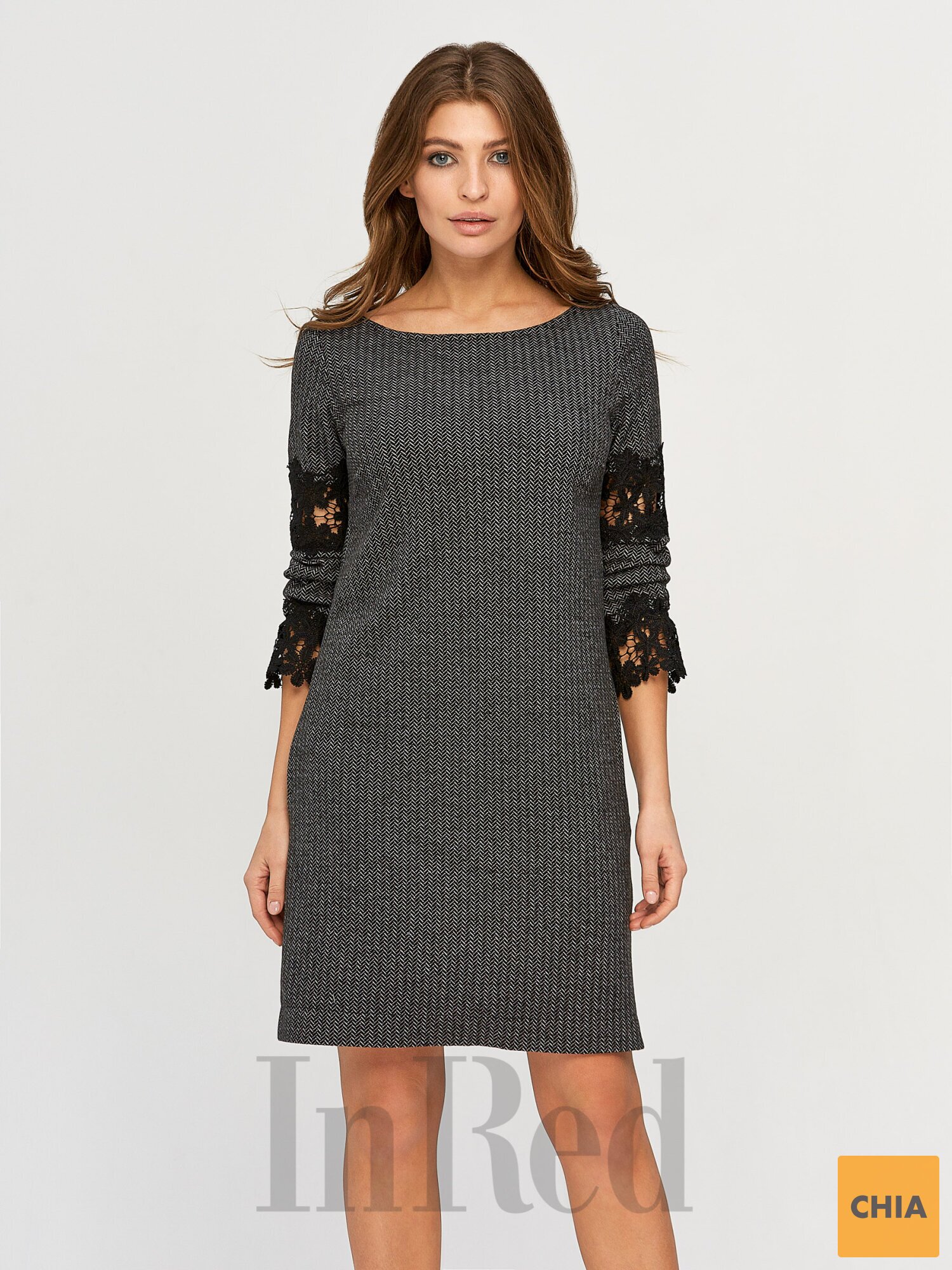 Платье "EMILY" темно-серое