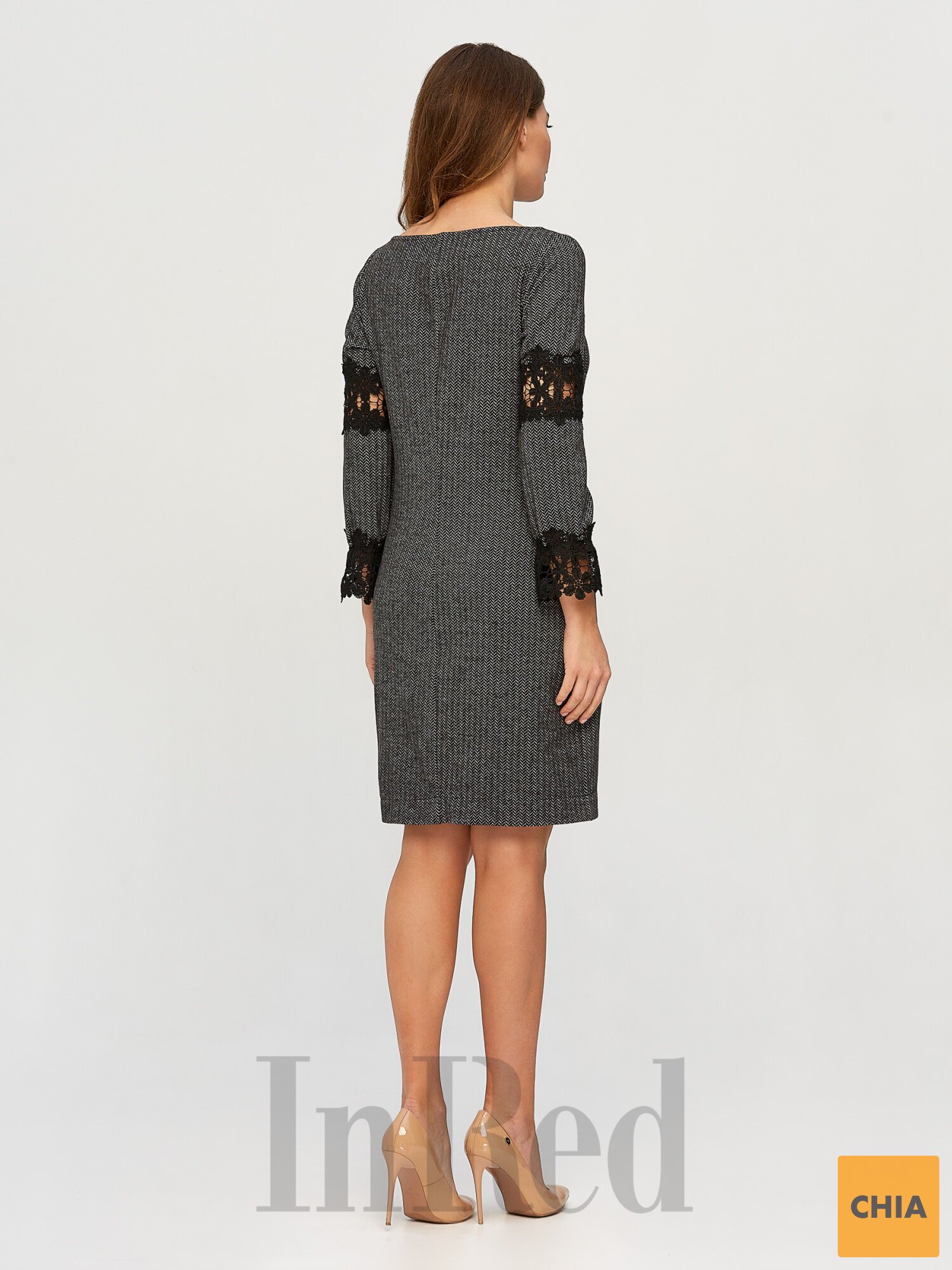 Платье "EMILY" темно-серое